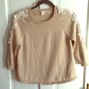 JCrew floral lace sweater